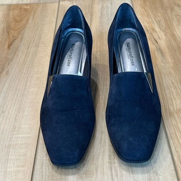 Naturalizer Womens Black Suede Block Heel Shoes Size 7 1/2 N - Picture 4 of 13